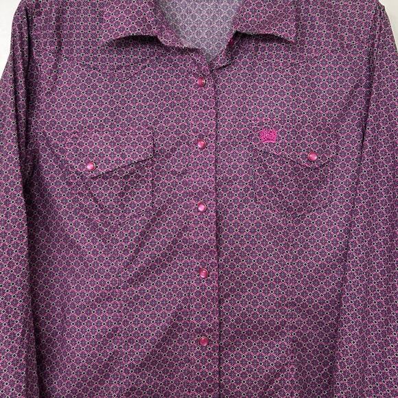 Cinch Purple Patterned Blouse - Picture 5 of 14